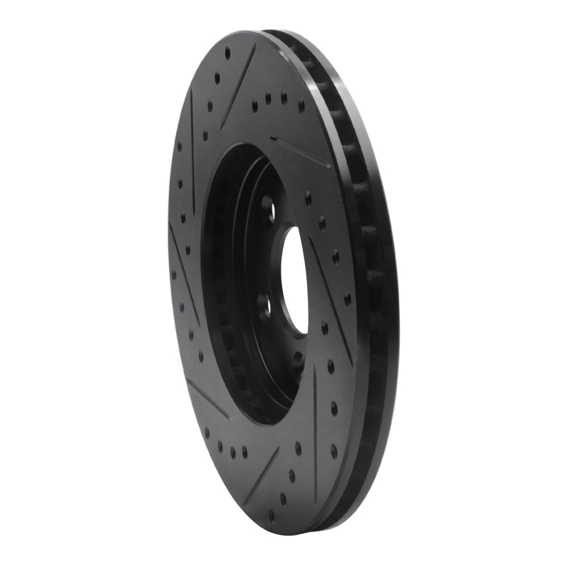 Chrysler CIRRUS Brake Rotor (1) - Front Right - R1 Concepts - Drilled & Slotted - Black - `95-`06